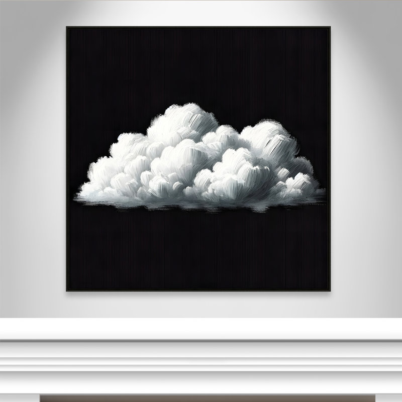 «Ottavia White Clouds Print» par, Espresso, H 46,5 po x l 46,5 po