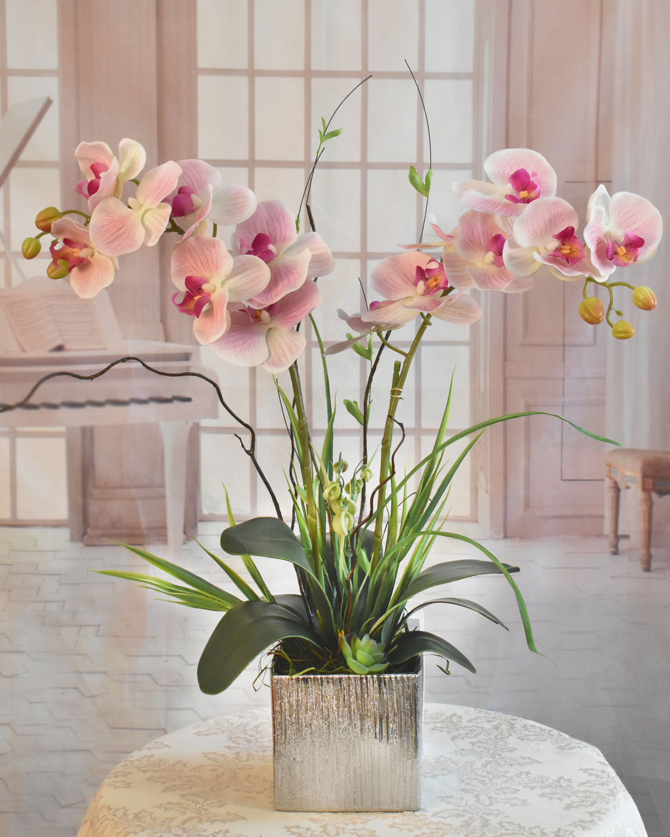 Primrue Faux Silk Arrangement in Vase | Wayfair