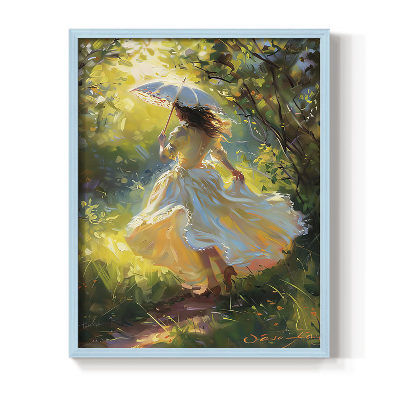 «WOMEN Series CMV», reproduction encadrée - bois massif, H 30 po x l 24 po, Bleu