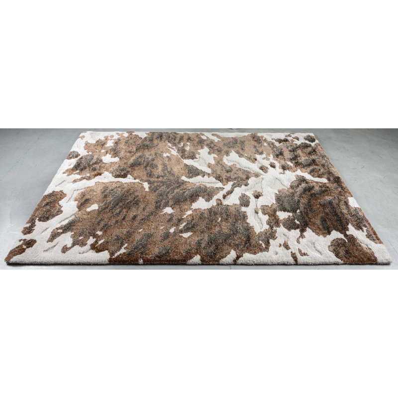 Rectangle Animal Print Area Rug, Beige, Rectangle 133 cm x 195 cm