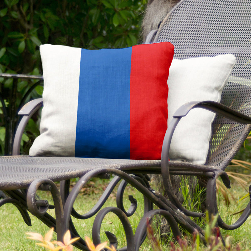 Clemson Indoor/Outdoor Throw Pillow, 20" H x 20" W, Dark Blue/White Middle