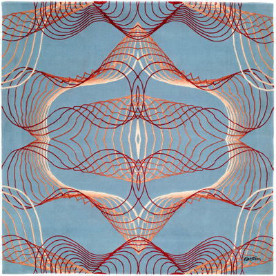 Karim Rashid - 'Nova Blue' Rug 6' X 6'