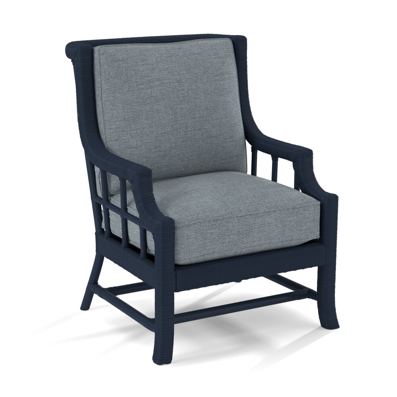 Lafayette Armchair, Navy, White Performance Fabric; 0851-94