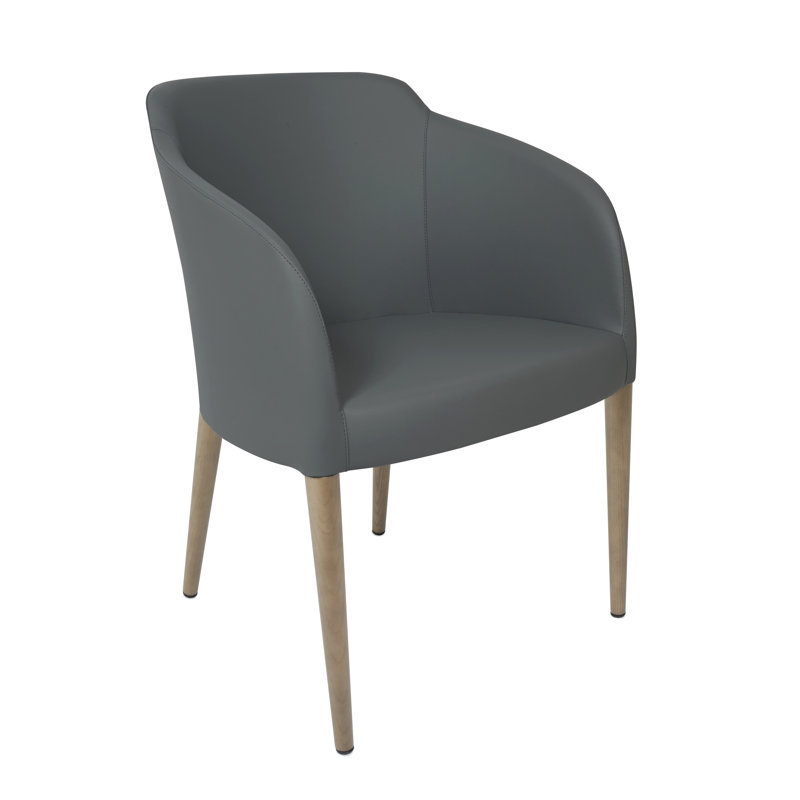 Este Upholstered Armchair, Silver, Oak