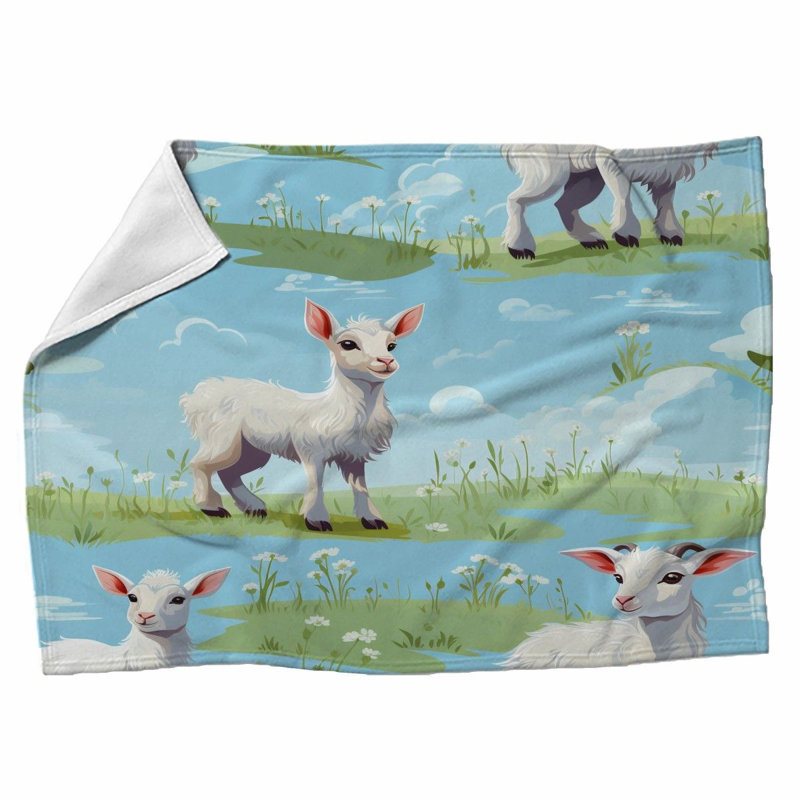 Machine Printed Throw Blanket, 51" W x 60" L