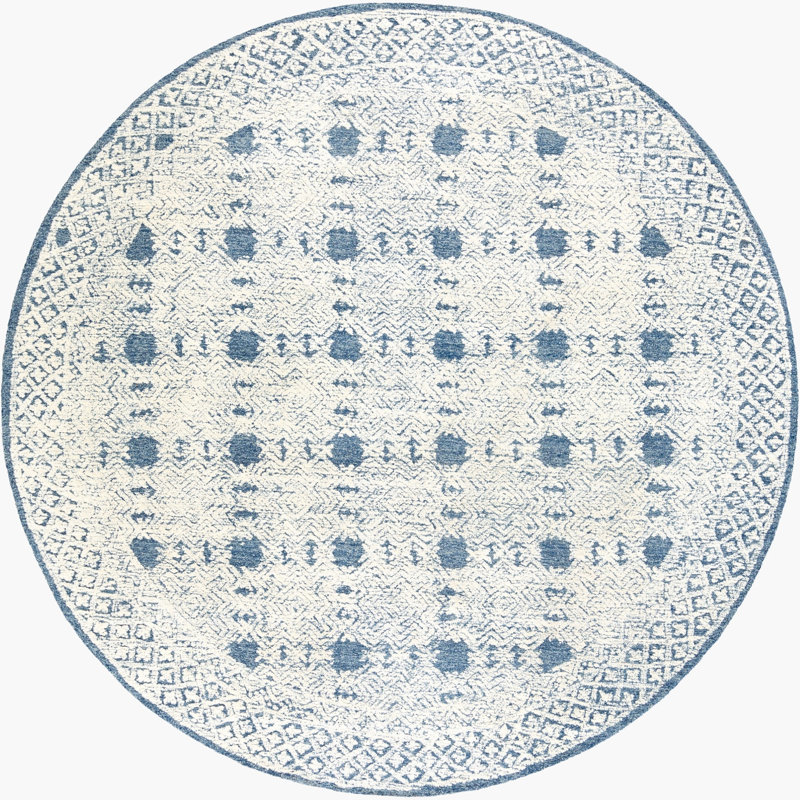 Matthew Wool Ikat Indoor Rug, Round 8'