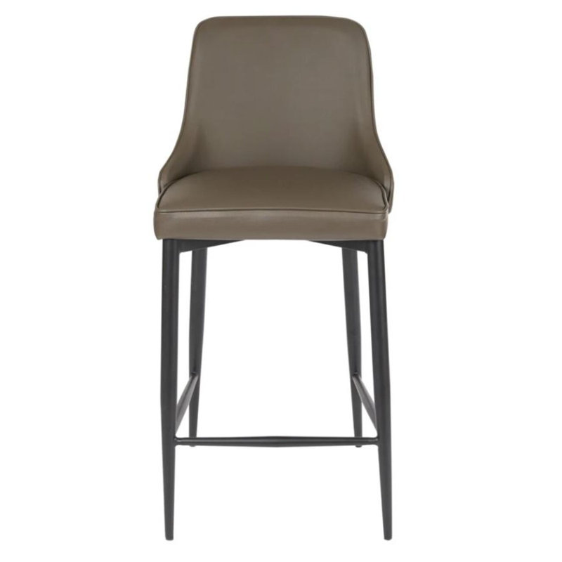 Tabouret en similicuir Rocha, Taupe