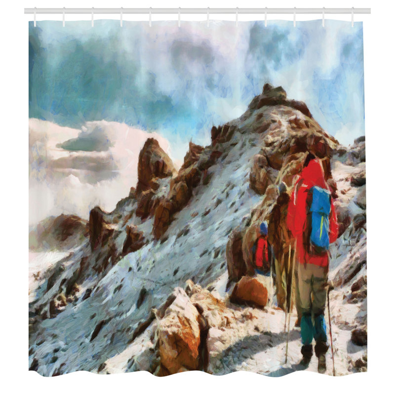 Dakota Fields Mountain Shower Curtain Trekkers, 70''H x 69''W