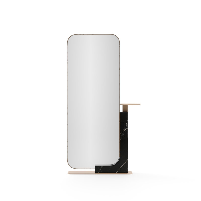 Caracole Rectangle Mirror, Gold/Black