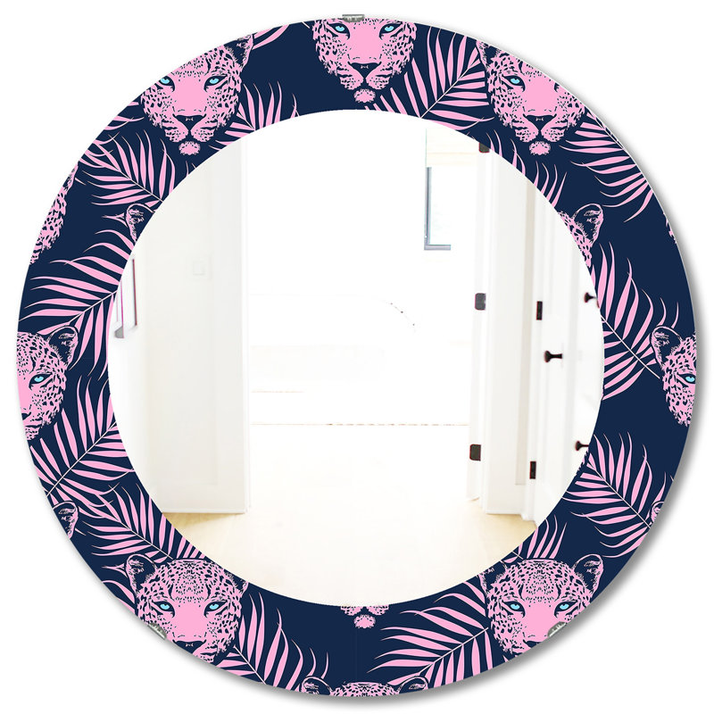 Leopard 2 - miroir bohémien et éclectique, H 31,5 po x l 23,7 po