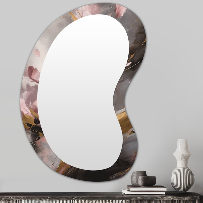 Miroir mural décoratif asymétrique rose Cherry Blossom, 31 po x 22 po