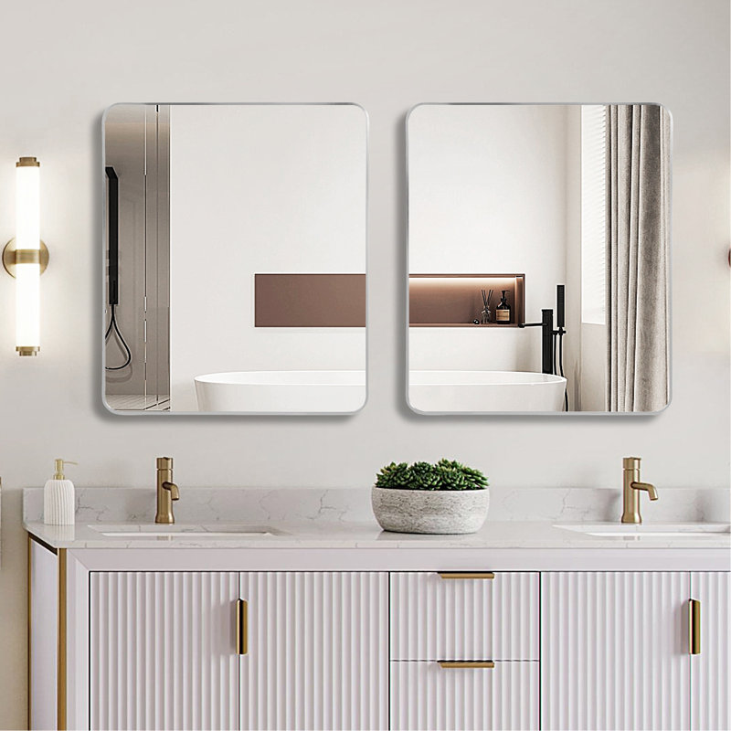Miroir mural de salle de bain 30 "x 36", Argent argent