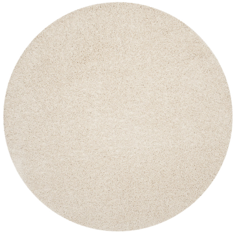 Aucoin Sga-Athens Shag Performance Solid Color Rug, Round 6'7"