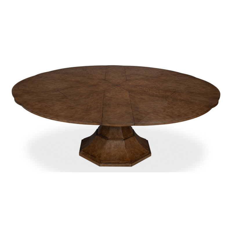 Giselle Round Solid Oak Dining Table, 30"H x 55"L x 55"W
