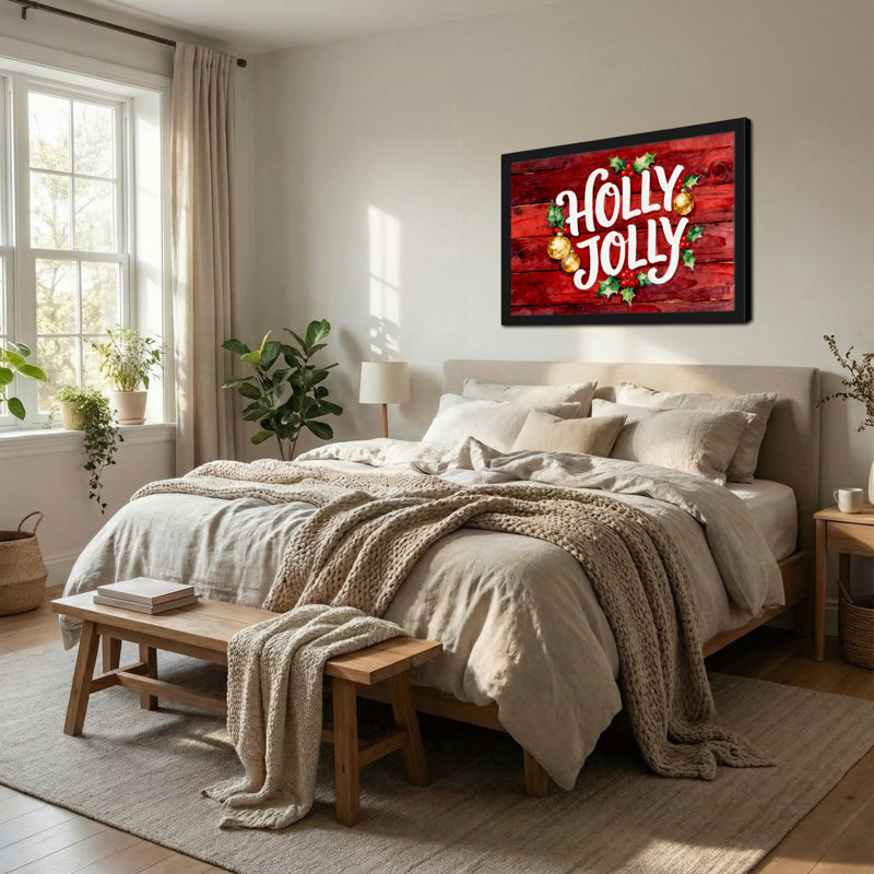 Motif de Noël en bois, H 12 po x l 18 po