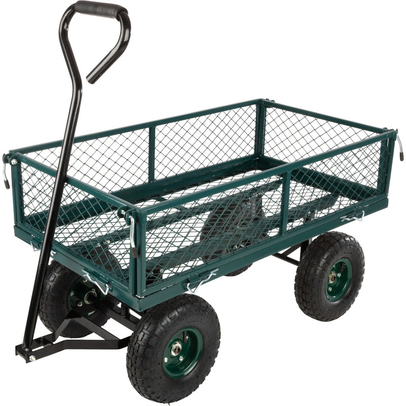 Garden Cart - Rolling Wagon Cart with 650lb Weight Capacity, All-Terrain Wheels, and Removable Sides - Garden Carts and Wagons by Pure Garden