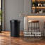 Poubelle commerciale Home Zone Living de 60 litres (16 gallons), ronde, à ouverture supérieure, couvercle amovible, en acier inoxydable, noir mat