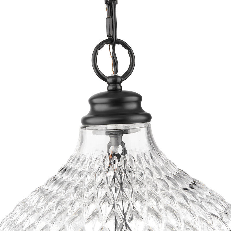 Breen 3-Light Pendant with Clear Glass, Matte Black