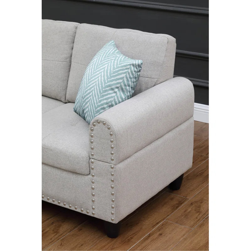 Accent Pillow - Canapé modulaire équipé en gris clair 2 pièces, Gris clair