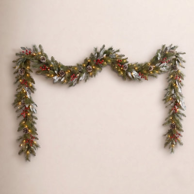 108" Pre-Lit Berry Christmas Garland