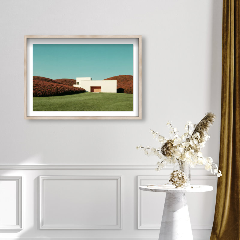 Surreal Architecture Print by Oliver Gal, Natural Oak Shadowbox, 37.5"H x 25.5"W