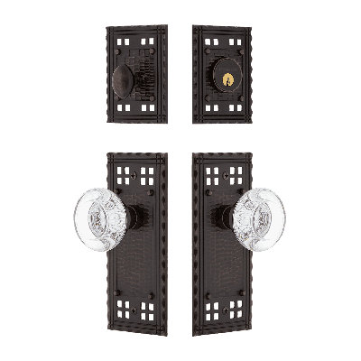 Nostalgic Warehouse Craftsman Entry Set with Round Clear Crystal Knob