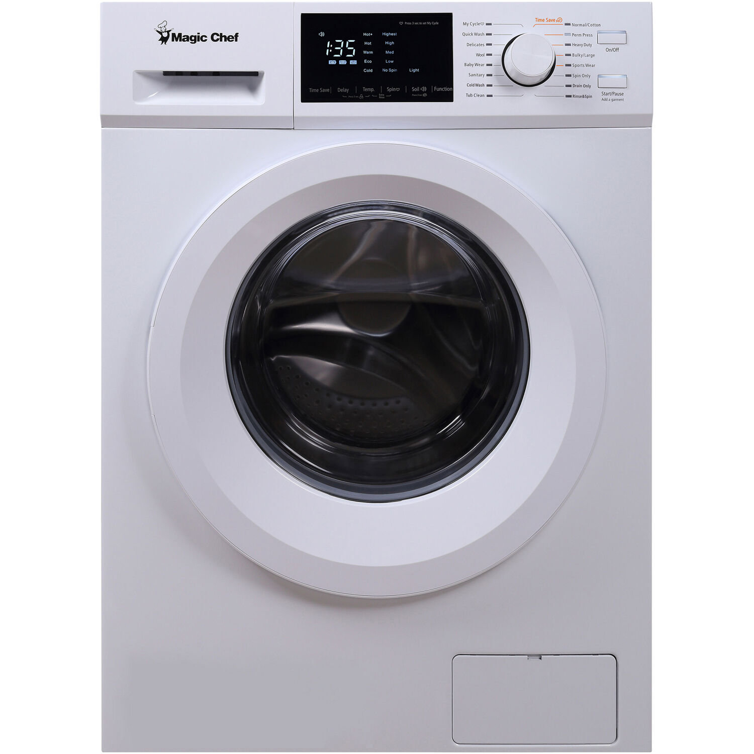 BLACK+DECKER 2.7-cu ft Capacity White Ventless All-in-One Washer