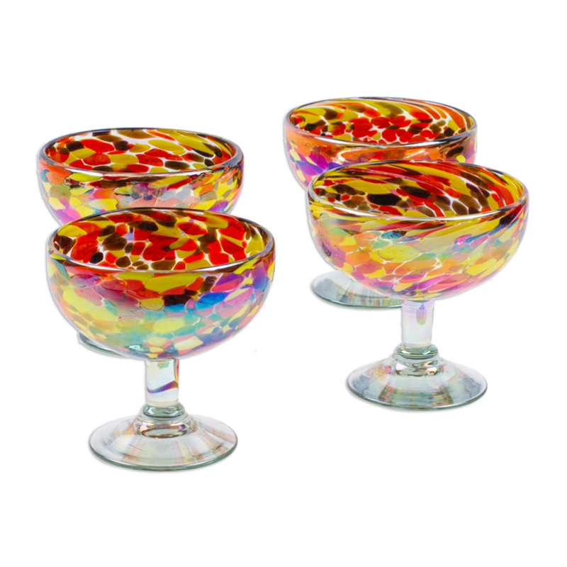 Caraquet Handmade Intense Celebration 4 pièces 13 oz. Ensemble de verrerie
