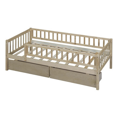 Daybed Wood Bed with Two Drawers