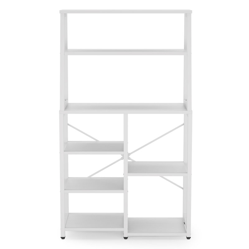 Étagère de cuisine avec tablettes de rangement, Blanc