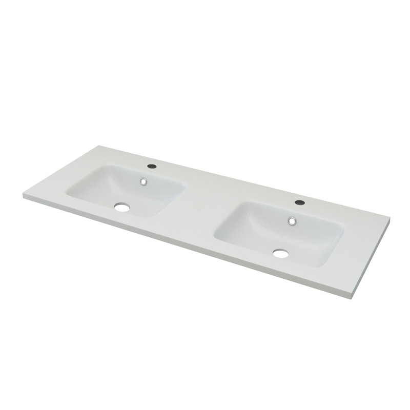 Lavabo de salle de bain encastré rectangulaire en résine blanche avec trop-plein Swiftsure