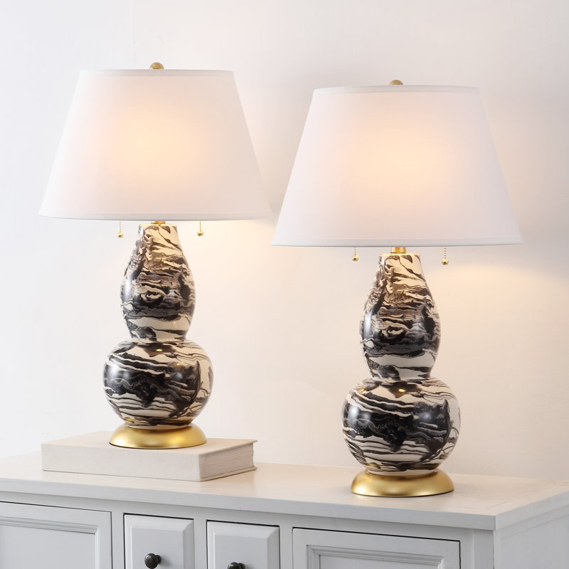Ensemble de lampes de table 28 po Cassoday, Noir / Blanc
