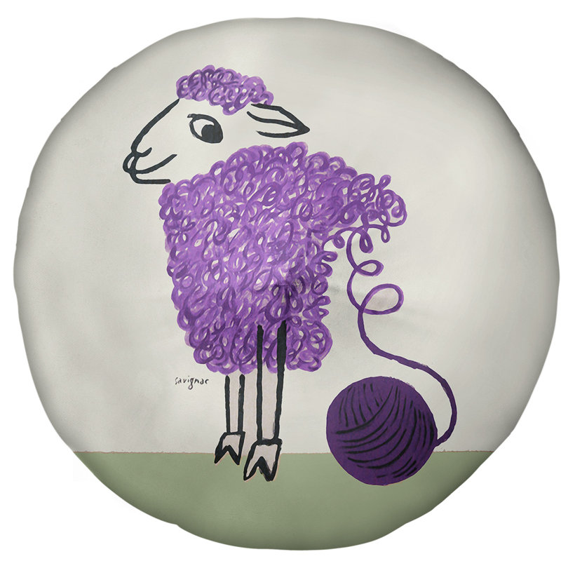 Coussin de plancher rond raymond, 31,5 po x 63 po, Mauve