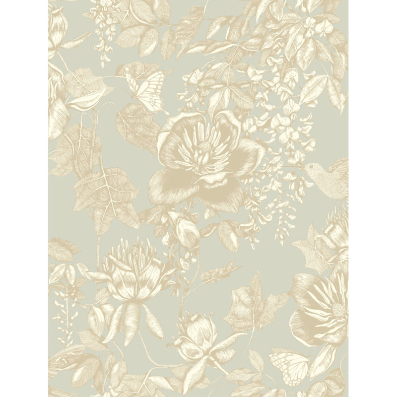 Tivoli Floral Wallpaper Roll, Old Olive