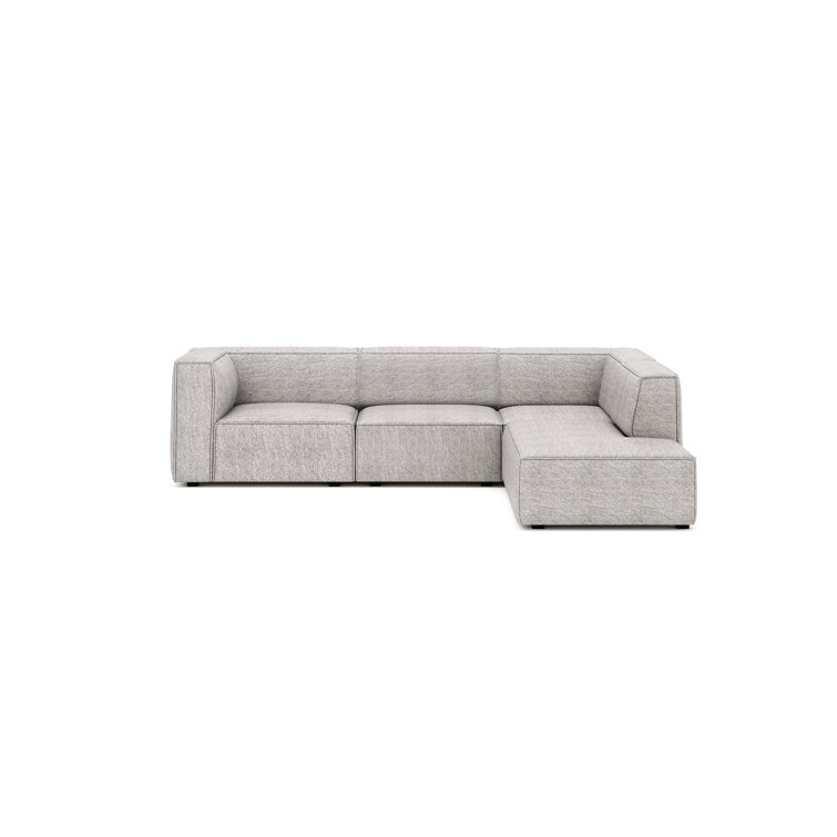 Shonnard Corduroy Modular Corner Sectional W/ Open End Chaise, 4 Piece