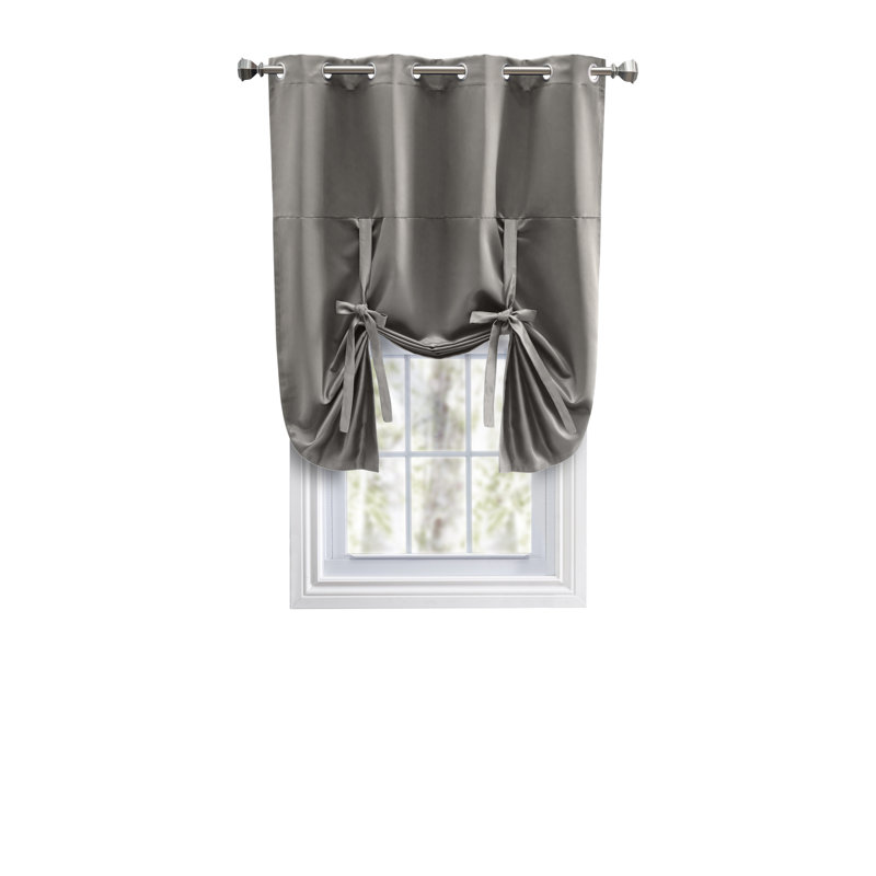 Rideau simple à œillets décoratif de 63 po Takirra, Gris