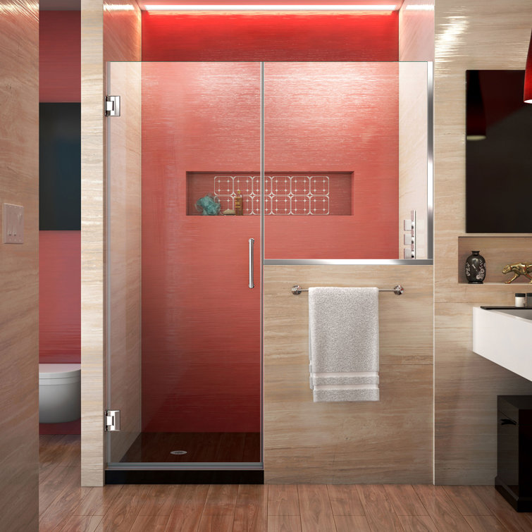 Unidoor Plus 64" W x 72" H Pivot Frameless Shower Door with ClearMax™ Technology