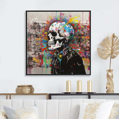 Edgy Skull Street Art II, reproduction d'art sur toile