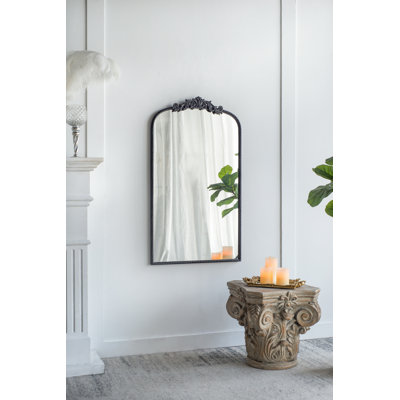 Miroir pleine longueur 24 po x 42 po de conception classique avec cadre d'inspiration baroque pour console de salle de bain et de vestibule | Idée de cadeau