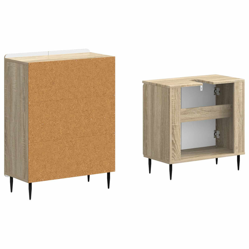 Bathroom Storage Furniture Set, Sonoma Oak