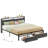 Bed Frame With Storage Headboard, Charcoal-462998366-462998337