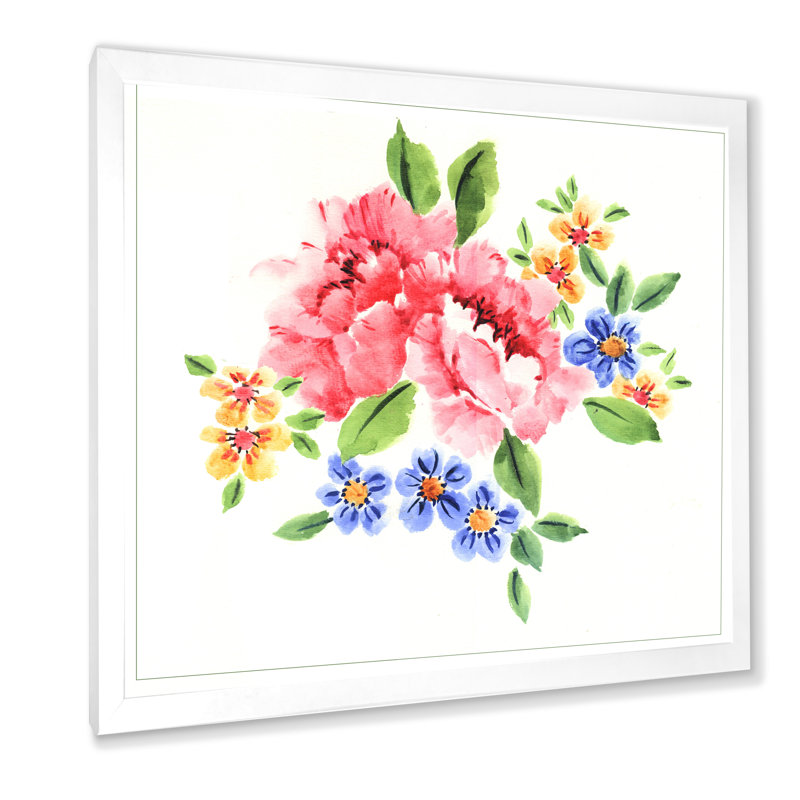 Belles fleurs roses naturelles - sur, Cadre photo blanc, H 30 po x l 30 po x P 1 po
