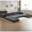 Canapé à compression Mahjong, canapé-lit convertible au sol, canapé modulaire modulaire désossé DIY, aucun assemblage requis, tissu polaire circulaire, surdimensionné à 4 places avec 1 repose-pieds, gris foncé-1241394179-1241394183