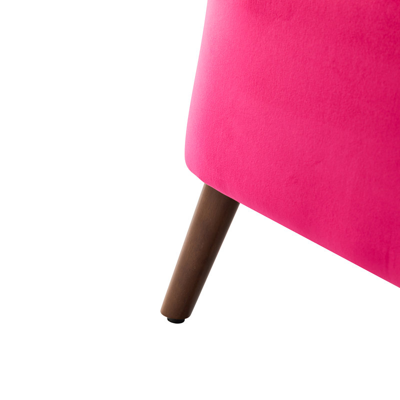 Ensemble de 2 chaises d'appoint Thoryn, Velours fuchsia / polyester