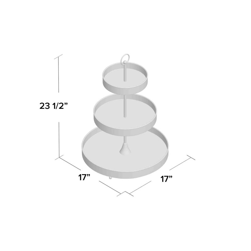 D17x23.5" Evelyn 3-Tiered Food Stand