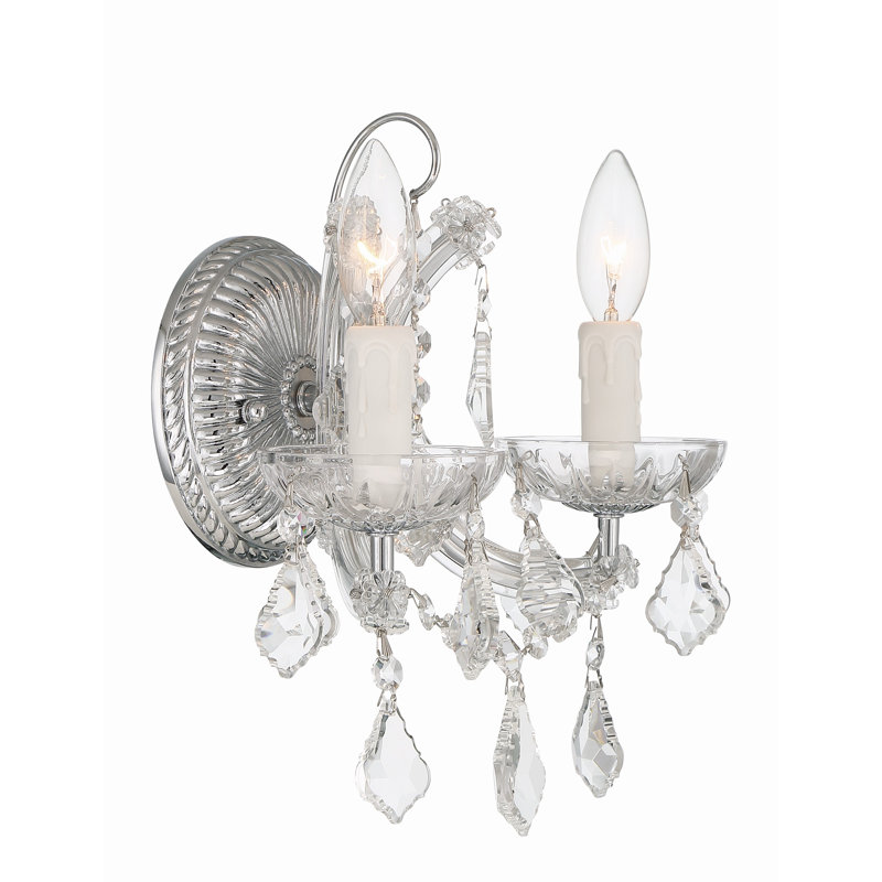 Wehr 2 - Light Candle Wall Light, Majestic Wood Polished, Polished Chrome