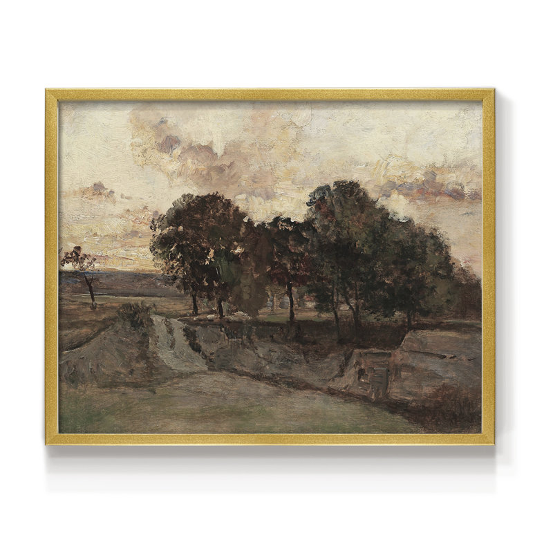 Paysages rétro-CLX-reproduction encadrée, H 11 po x l 14 po, Or