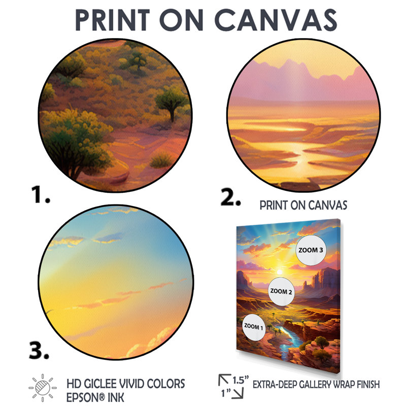 Margette - art mural Canyon, H 32 po x l 24 po x P 1 po, Toile tendue