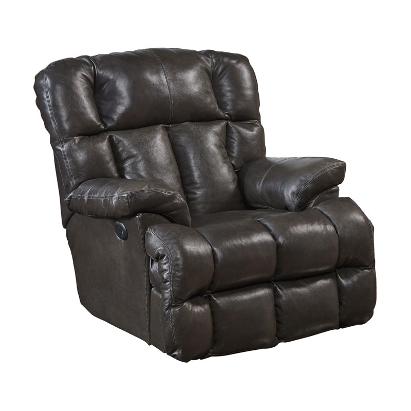 Lowndes Power Recliner, Brown Genuine Leather