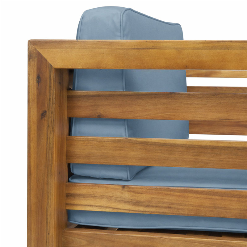 Chaise club Oana, Pecan/Blue